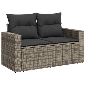 vidaXL Garden Sofa Set 10 pcs Grey Poly Rattan