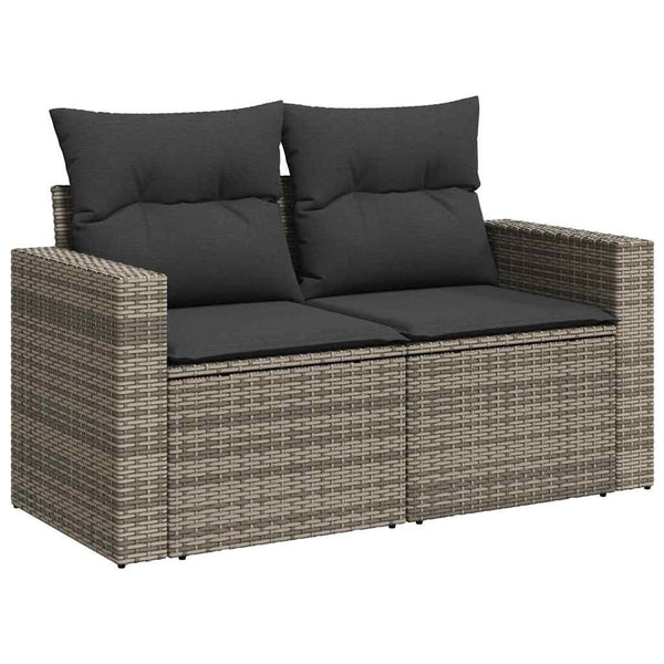 vidaXL Garden Sofa Set 10 pcs Grey Poly Rattan