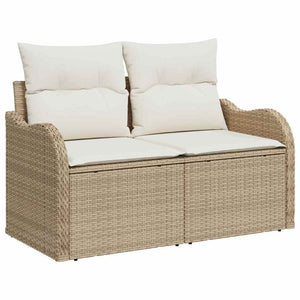 vidaXL Garden Sofa Set 13 pcs Beige Poly Rattan