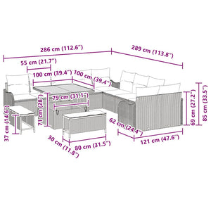vidaXL Garden Sofa Set 13 pcs Beige Poly Rattan