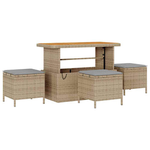 vidaXL Garden Sofa Set 14 pcs Beige Poly Rattan