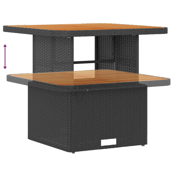 Gartensofa Set mit Kissen, 9-teilig, Schwarz