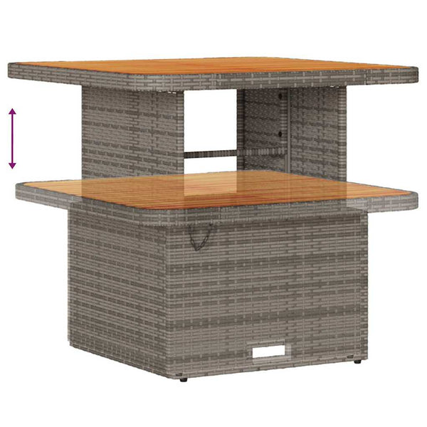 Gartensofa Set Grau mit Kissen, 11-teilig