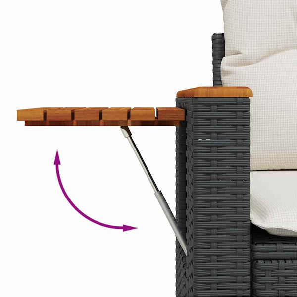 vidaXL Garden Sofa Set with Cushions 14 pcs Black and Cream