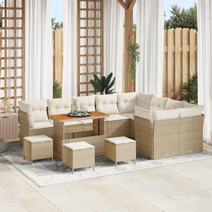 vidaXL Garden Sofa Set with Cushions and Storage 13 pcs Beige and Cream