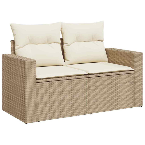 vidaXL Garden Sofa Set with Cushions 17 pcs Beige and Cream Poly Rattan