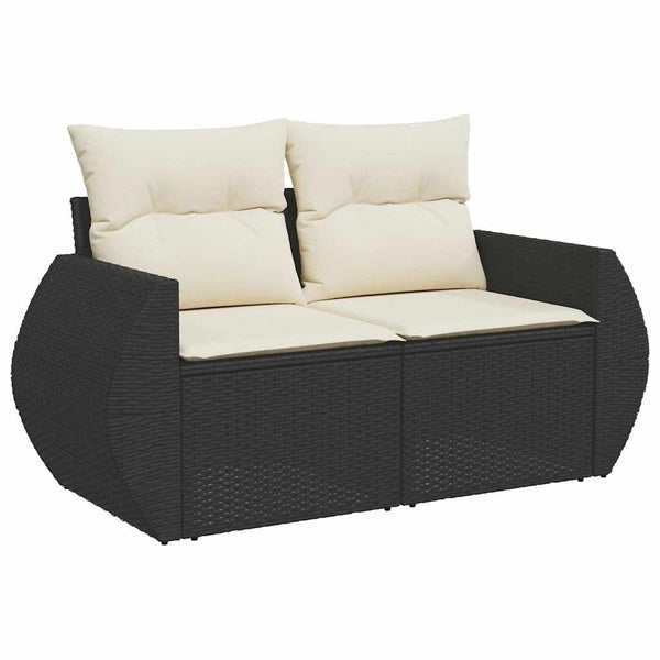 vidaXL Garden Sofa Set with Cushions 13 pcs Black and Cream
