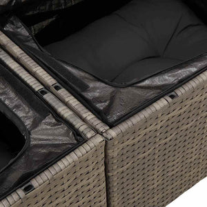 vidaXL Garden Sofa Set with Cushions with Storage 13 pcs Grey