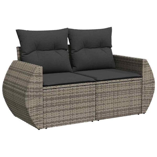 vidaXL Garden Sofa Set with Cushions with Storage 13 pcs Grey