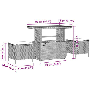 vidaXL Garden Sofa Set with Cushions with Storage 13 pcs Grey