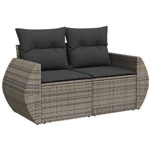 vidaXL Garden Sofa Set with Cushions and Storage 14 pcs Grey