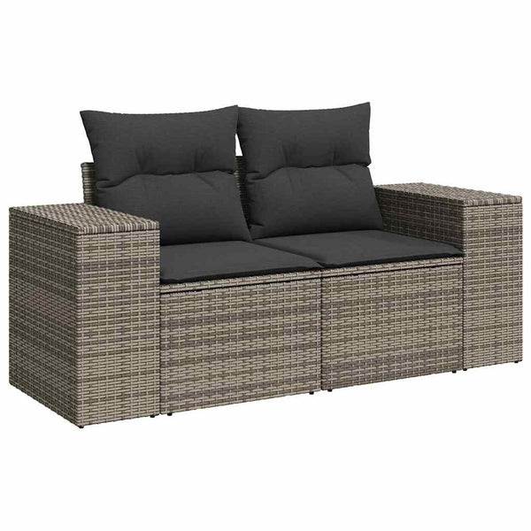 vidaXL Garden Sofa Set with Cushions with Storage 12 pcs Grey