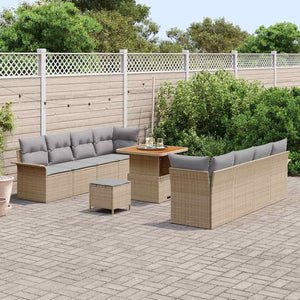 vidaXL Garden Sofa Set with Cushions Beige and Light Gray 80 x 80 x 71 cm