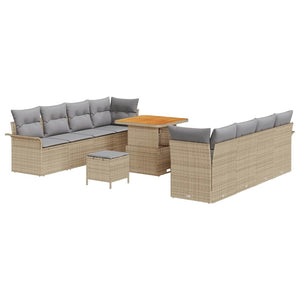 vidaXL Garden Sofa Set with Cushions Beige and Light Gray 80 x 80 x 71 cm