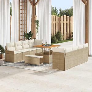 vidaXL Garden Sofa Set with Cushions Beige and Cream 100 x 100 x 71 cm