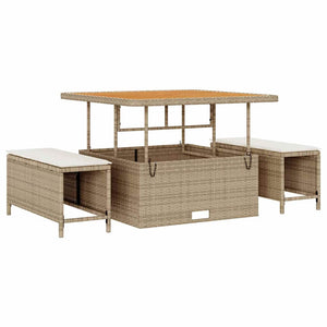 vidaXL Garden Sofa Set with Cushions Beige and Cream 100 x 100 x 71 cm