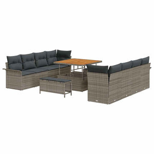 vidaXL Garden Sofa Set with Cushions with Storage Grey 100 x 100 x 71 cm