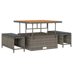 vidaXL Garden Sofa Set with Cushions with Storage 8 pcs Grey