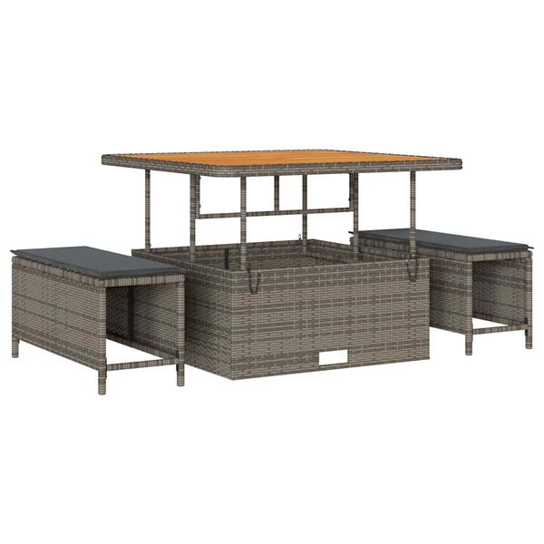 vidaXL Garden Sofa Set with Cushions with Storage 8 pcs Grey