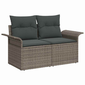 vidaXL Garden Sofa Set with Cushions with Storage 8 pcs Grey