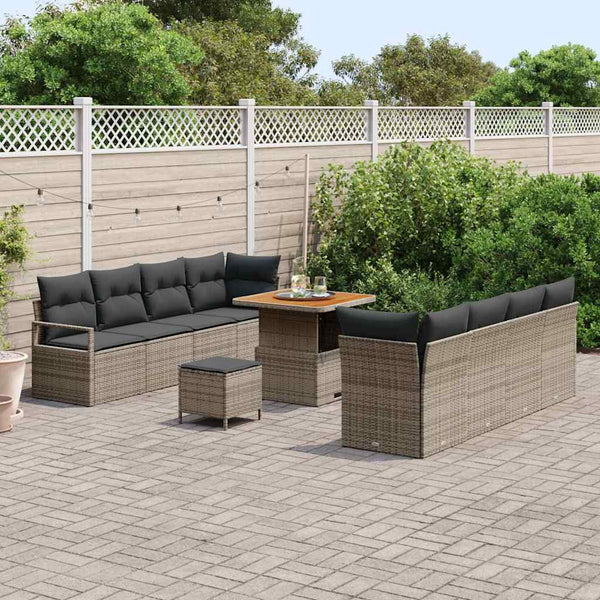 vidaXL Garden Sofa Set with Cushions with Storage Grey 80 x 80 x 71 cm