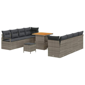 vidaXL Garden Sofa Set with Cushions with Storage Grey 80 x 80 x 71 cm