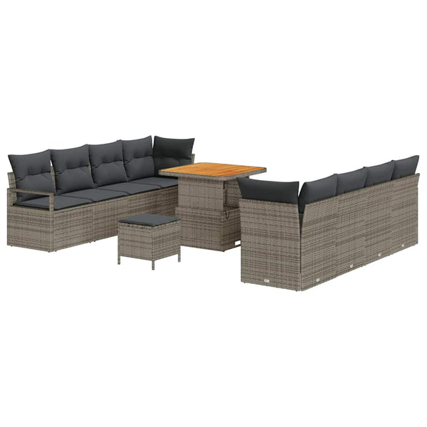 vidaXL Garden Sofa Set with Cushions with Storage Grey 80 x 80 x 71 cm