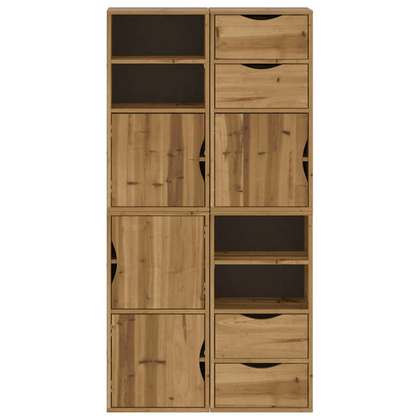 vidaXL Side Cabinets 4 pcs. ODDA 40x24x79 cm Solid Pine Wood