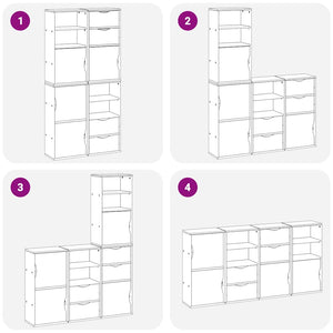 vidaXL Side Cabinets 4 pcs. ODDA 40x24x79 cm Solid Pine Wood