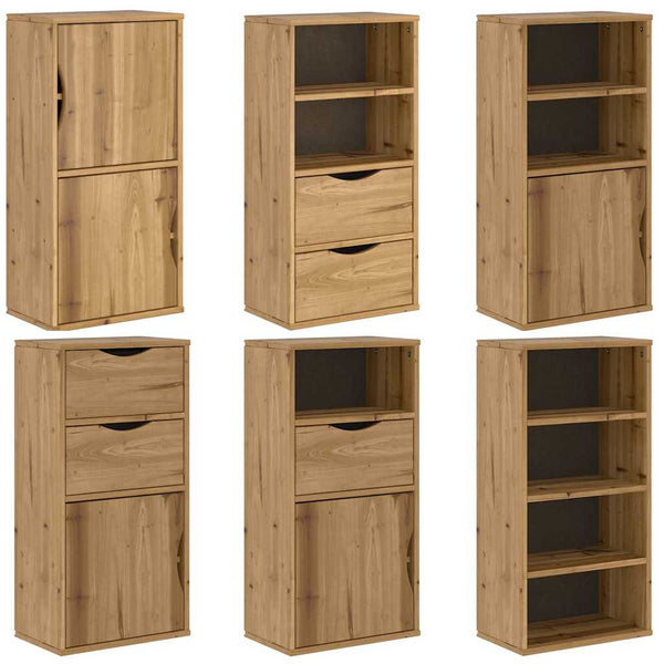 vidaXL Side Cabinets 6 pcs. ODDA 40x24x79 cm Solid Pine Wood