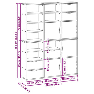 vidaXL Side Cabinets 6 pcs. ODDA 40x24x79 cm Solid Pine Wood