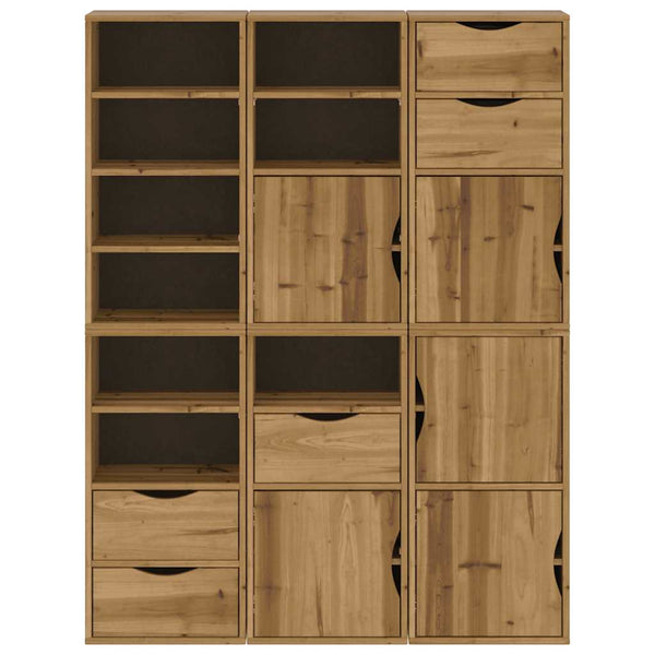 vidaXL Side Cabinets 6 pcs. ODDA 40x24x79 cm Solid Pine Wood