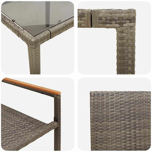 vidaXL Outdoor Dining Set 7 pcs Grey Poly Rattan