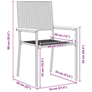 vidaXL Outdoor Dining Set 7 pcs Grey Poly Rattan