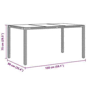 vidaXL Outdoor Dining Set 7 pcs Grey Poly Rattan