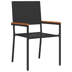 vidaXL Outdoor Dining Set 11 Pieces Black Poly Rattan