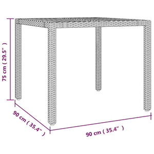 vidaXL Garden Dining Set 3 pcs Grey and Brown Poly Rattan