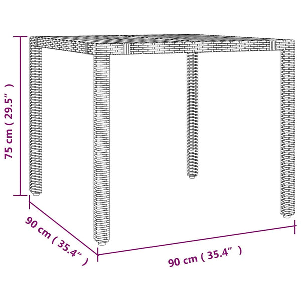 vidaXL Garden Dining Set 5 pcs Grey and Brown Poly Rattan