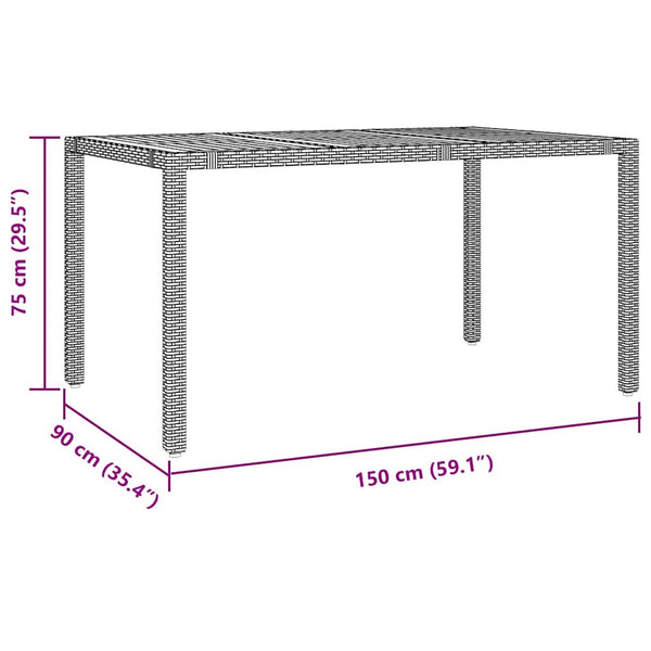 vidaXL Garden Dining Set 7 pcs Grey and Brown Poly Rattan