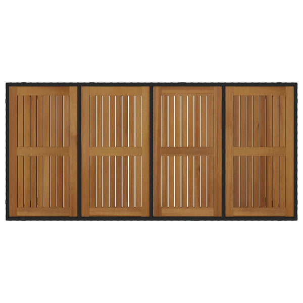 vidaXL Garden Dining Set 9 pcs Black and Brown Poly Rattan
