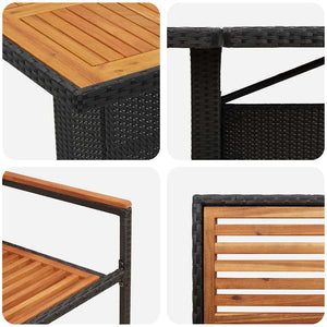 vidaXL Garden Dining Set 11 pcs Black and Brown Poly Rattan