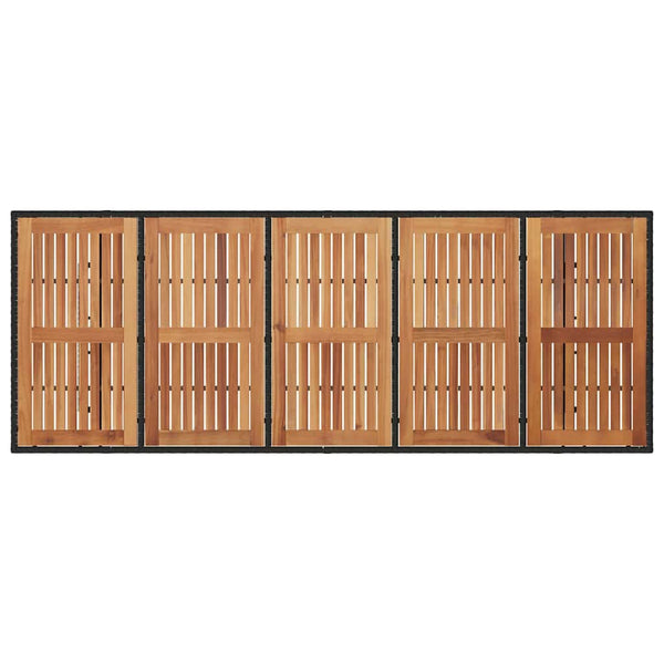 vidaXL Garden Dining Set 11 pcs Black and Brown Poly Rattan