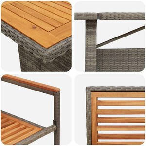 vidaXL Garden Dining Set 11 pcs Grey and Brown Poly Rattan