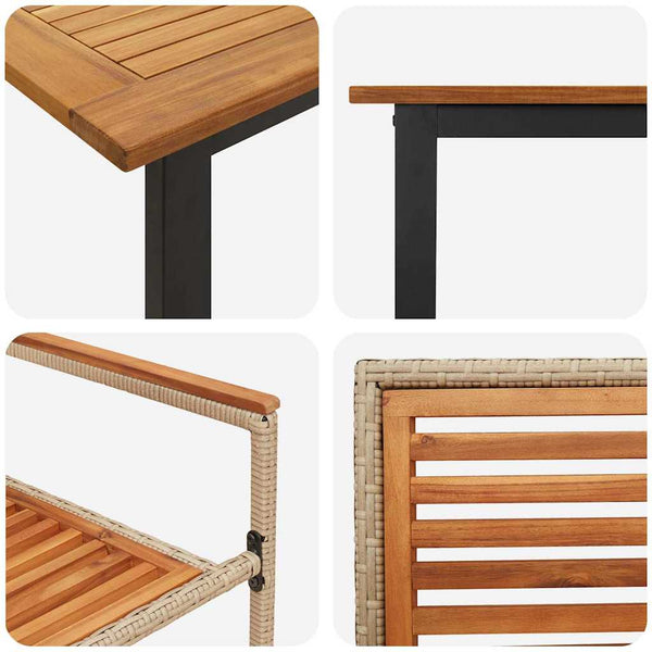 vidaXL Garden Dining Set 5 pcs Beige Solid Acacia Wood