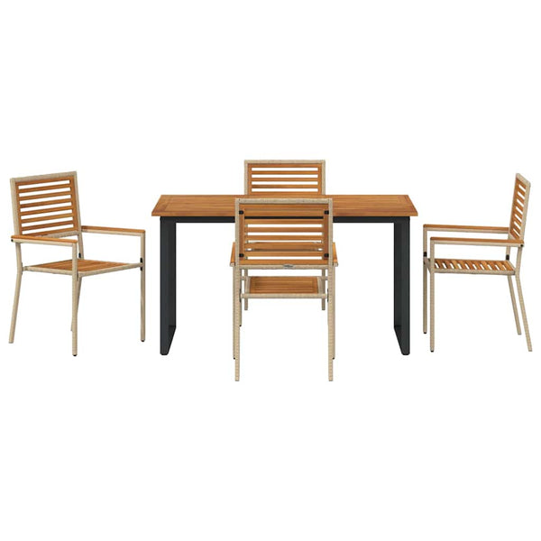 vidaXL Garden Dining Set 5 pcs Beige Solid Acacia Wood
