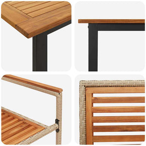 vidaXL Outdoor Dining Set 9 pcs Beige Solid Acacia Wood