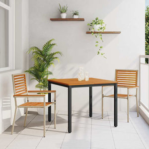 vidaXL Garden Dining Set 3 pcs Beige and Brown Poly Rattan