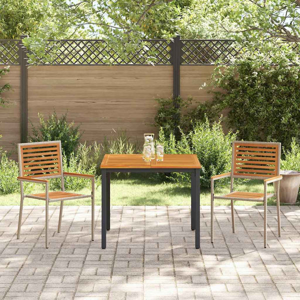 vidaXL Garden Dining Set 3 pcs Beige and Brown Poly Rattan