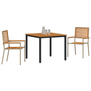 vidaXL Garden Dining Set 3 pcs Beige and Brown Poly Rattan
