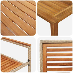 vidaXL Garden Dining Set 3 pcs Beige Solid Acacia Wood